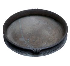 Brass Temple Bowl Urli In Black Finish