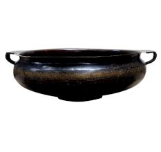 Hand Etched Black Brass Urli