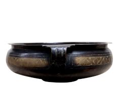 Brass Decorative Urli Platter In Dark Finish