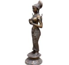 Brass Namaste Lady Statue