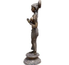 Brass Namaste Lady Statue