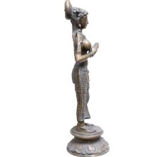Brass Namaste Lady Statue