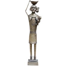 Handmade Brass Tribal Lady with Kid