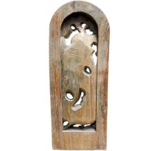 Wooden Prabhavali Ganesha On Mooshak Statue Showpiece