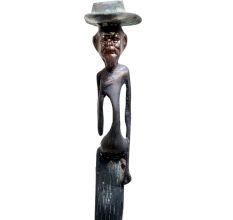 Brass African Tall Female Figurine Tribal Decor Exotic Art In Pair