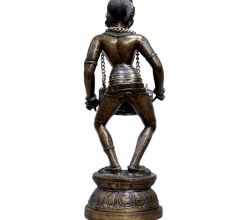 Dancing Lady Playing Dholak Brass Sculpture