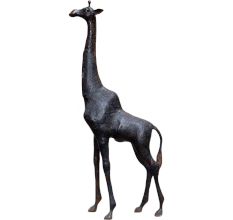 BrassÂ Giraffe Animal Statue In Black Finish