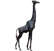 BrassÂ Giraffe Animal Statue In Black Finish