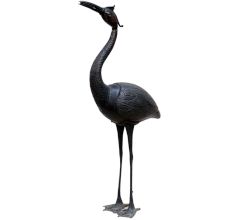 Brass Crane Garden Statue