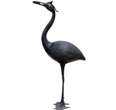 Brass Crane Garden Statue