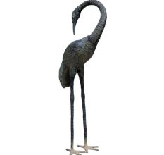 Brass Crane Statue Black Finish