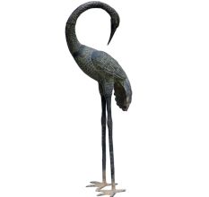 Brass Crane Statue Black Finish