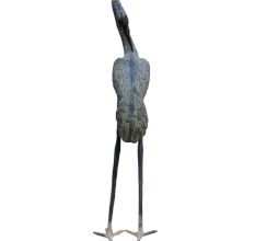 Brass Crane Statue Black Finish