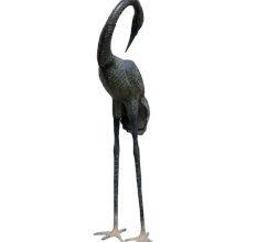 Brass Crane Statue Black Finish