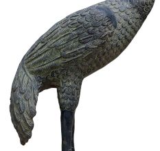 Brass Crane Statue Black Finish