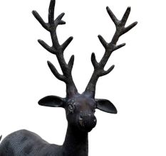 Standing Deer Statues in Brass In Pair