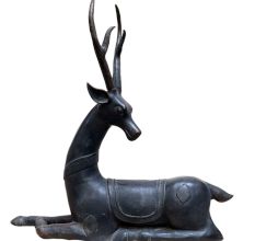 Brass Christmas Decor Sitting  Deer Figurine