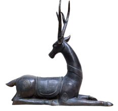 Brass Christmas Decor Sitting  Deer Figurine