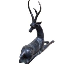 Brass Christmas Decor Sitting  Deer Figurine