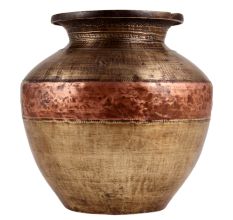 Brass and Copper Pot From North India