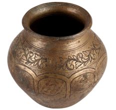 Floral Design Brass Water Pot