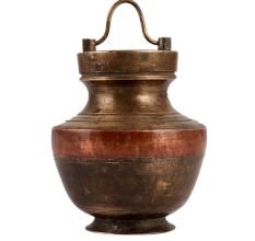 Brass Kamandalu With Lid And Copper Band