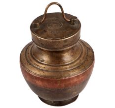 Brass Kamandalu With Lid And Copper Band