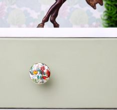 Tropical Fruits Animals Ceramic Cabinet Knobs  with Gold Work