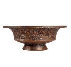Copper Bowl Leaf Design For Home Decoration