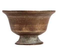Rustic Brass Flower Pot With Round Base