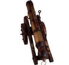 Handcrafted Wooden Canon Showpiece