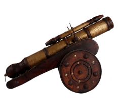 Handcrafted Wooden Canon Showpiece