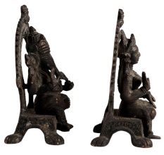 Brass Laxmi Ganesha Sitting Statue In Pair