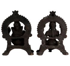 Brass Laxmi Ganesha Sitting Statue In Pair
