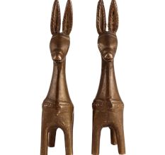 ExaggeratedÂ BrassÂ Bankura Horse Statue In Pair