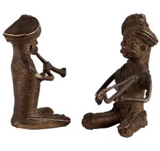 Brass Sitting Pagadi Musicians In Pair