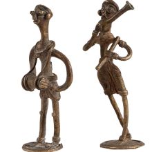 Brass Tribal Musicians In pair