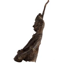 Brass Tribal Musician Figurine With Dholak