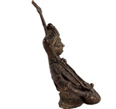 Brass Tribal Musician Figurine With Dholak