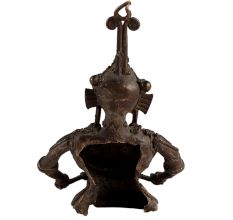 Brass Tribal Musician Figurine With Dholak