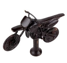 Handmade Antique Brown Brass Toy Bike On Stand