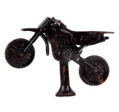 Handmade Antique Brown Brass Toy Bike On Stand