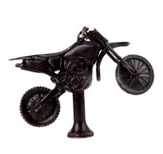 Handmade Antique Brown Brass Toy Bike On Stand