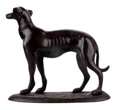 Handmade Antique Brown Brass Standing Dog Showpiece