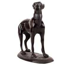 Handmade Antique Brown Brass Standing Dog Showpiece