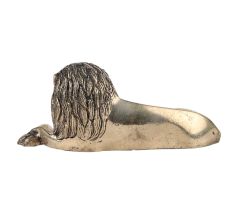 Handmade Golden Brass Sitting Lion Showpiece
