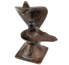 Handmade Antique Brass Cobra And Lingam Statue