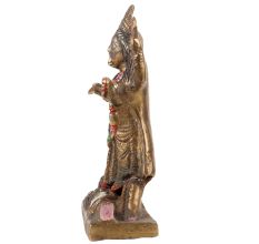Handmade Golden Multicolored Brass Kali Statue Bengal Art
