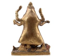Handmade Golden Multicolored Brass Kali Statue Bengal Art