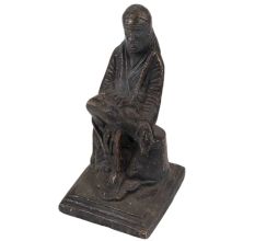 Handmade Black Brass Sitting SaiBaba Statue